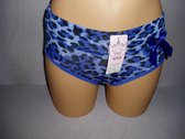 Dames slips Fine woman katoen met bamboe panterprint blauw L