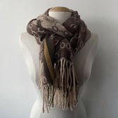 Sjaal winter - patroon / bruin