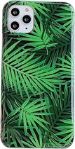 iPhone 12 Pro Hoesje - Groen - Bladeren - Planten - Flexibel  – Soft - Backcover – Geschikt voor Apple – Case – Schok – Shockproof – Cover – Bescherming – Smartphone – Telefoon Accessoire – G