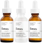 Trio set Face Serum! The Ordinary Caffeine Solution 5% + EGCG! The ordinary Retinol 0.2% in Squalane! The Ordinary Hyaluronic Acid 2% + B5 - Vertraagt de huid tegen veroudering - E