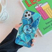 Apple iPhone 12 Pro Max Marmer Case | Back Cover | TPU Telefoonhoesje | met Ring Houder