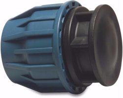 Unidelta Eindkap PP 25 mm knel 16bar zwart/blauw DVGW/KIWA/WRAS