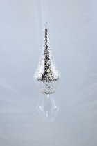 Set van 2 kerstboomhangers: zilver & helder glas: 24 x Ø 9 cm
