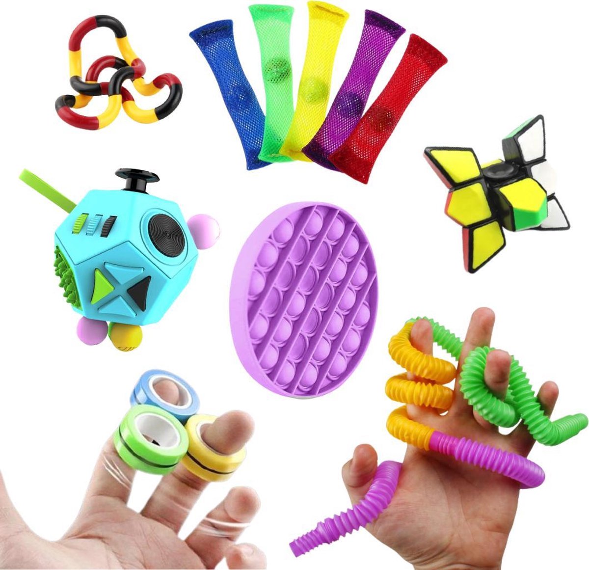 8 Stück Magnetische Fidget Toys - Stressbälle Mit Silikon Hülle | Anti-Angst Spielzeug Grün