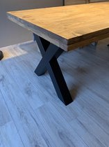 Eettafel Tendenza 3 (rechthoek) - 1.80 x 1.00 tafelblad steigerhout in kleur naar keuze, stalen X-, of U-poten | Quattro Design