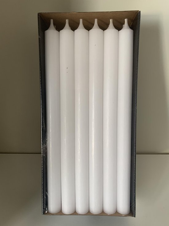Witte kaarsen- 18 stuks - 10 branduren- Branded By- druipen en walmen niet | bol.com