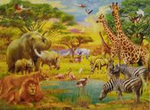 Diamond Painting - Safari Dieren - Canvas 65x50cm