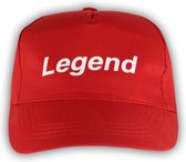 Rode Pet met Witte tekst “ Legend “