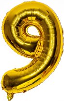 Folieballon / Cijferballon Goud XL - getal 9 - 82cm