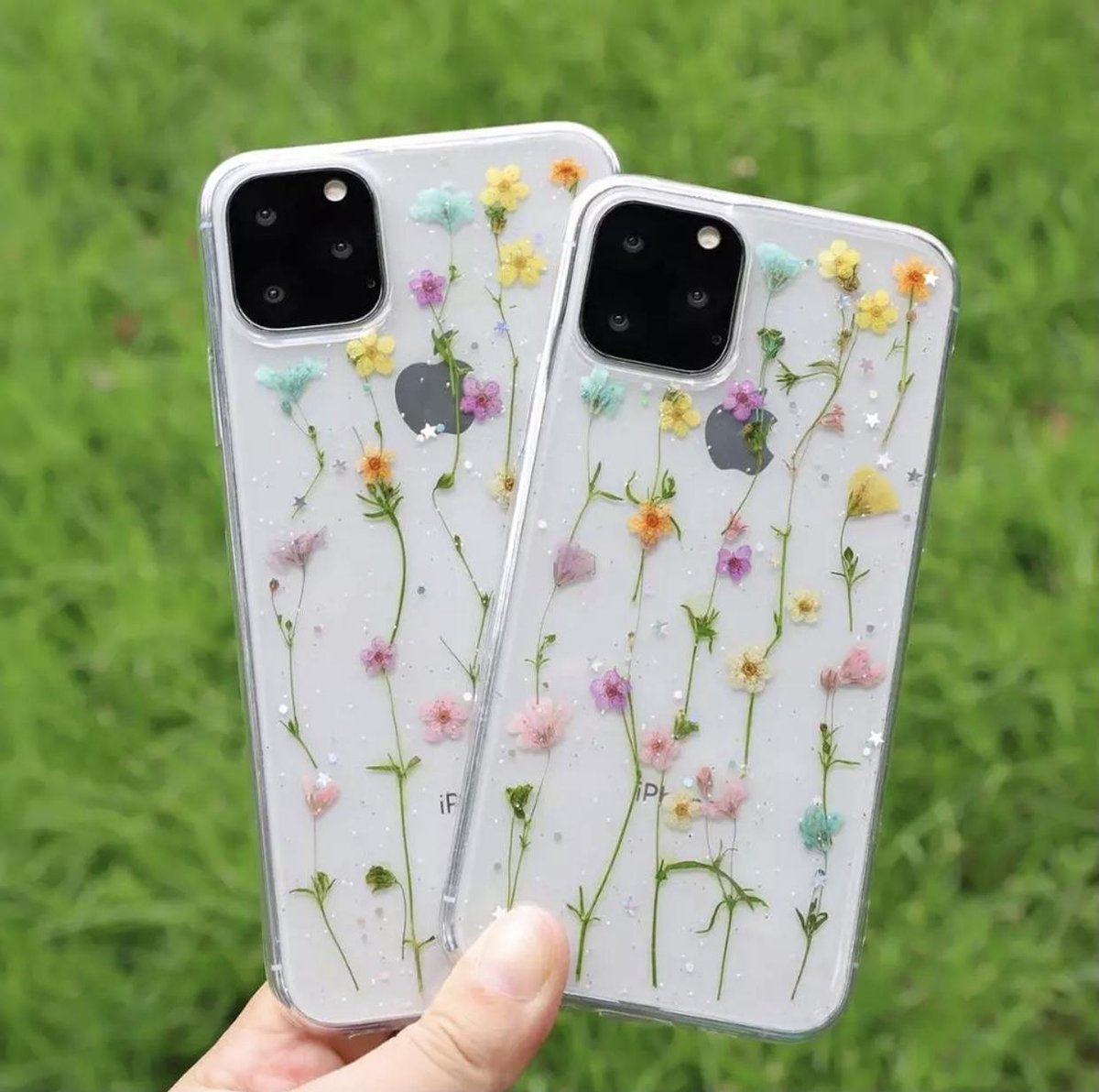 mineraal Roux Conciërge Casies Apple iPhone 12 / 12 Pro (6.1") gedroogde bloemen hoesje - Dried  flower case -... | bol.com
