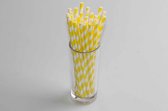 Hello Straw Papieren rietjes Gestreept Geel 8 x 200 mm, 100% ECO - 250 stuks / display doos