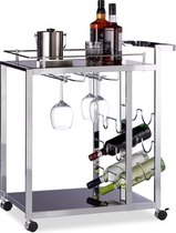 relaxdays - keukentrolley glas BARON ontwerp - keukenwagen - wijnrek - serveren