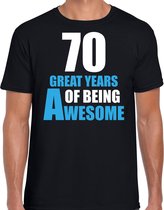70 Great years of being awesome cadeau t-shirt zwart voor heren - 70 jaar verjaardag kado shirt / outfit M