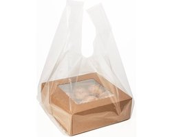 Plastic Draagtas Transparant 30,5x17,8x55,9cm - 100 Stuks