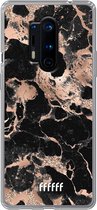 OnePlus 8 Pro Hoesje Transparant TPU Case - Rose Gold Marble #ffffff