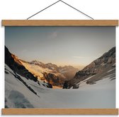 Schoolplaat – Sneeuwbergen - 40x30cm Foto op Textielposter (Wanddecoratie op Schoolplaat)