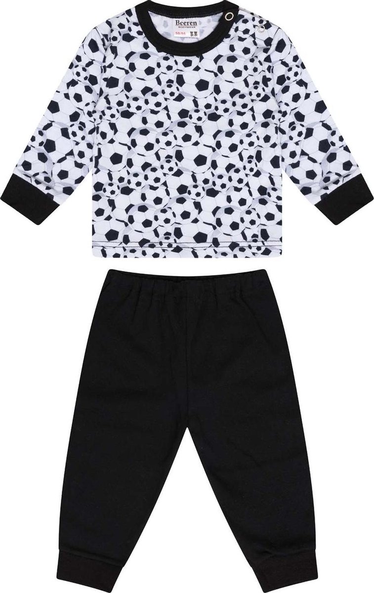 Beeren Baby / Jongens Pyjama Soccer Zwart/wit Maat 98/104