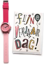 Verjaardag Horloge 15 jaar - THE ORIGINAL – Happy Birthday Watch + Wenskaart Fijne Verjaardag!
