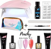 PEACHY ® Paris POLYGEL Kit - Gift Bag - Mini UV Led Lamp - 3 Kleuren  - Gellak - Nageldroger Nagellak set - Starterspakket Pack- Manicure set - Gel Nagellak - Nagelverlenging - Nail Extention
