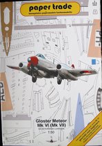 Modelbouw, bouwplaat, Gloster Meteor, vliegtuig,  schaal 1/50