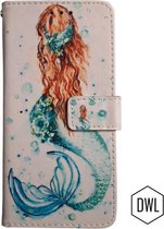 gsm Hoesje voor Huawei PSmart 2020 zeemeermin - Book case cover met ruimte voor pasjes en koord - Hoesje met leuk zeemeermin printje - Huawei P Smart 2020 - Print pasjes zeemeermin