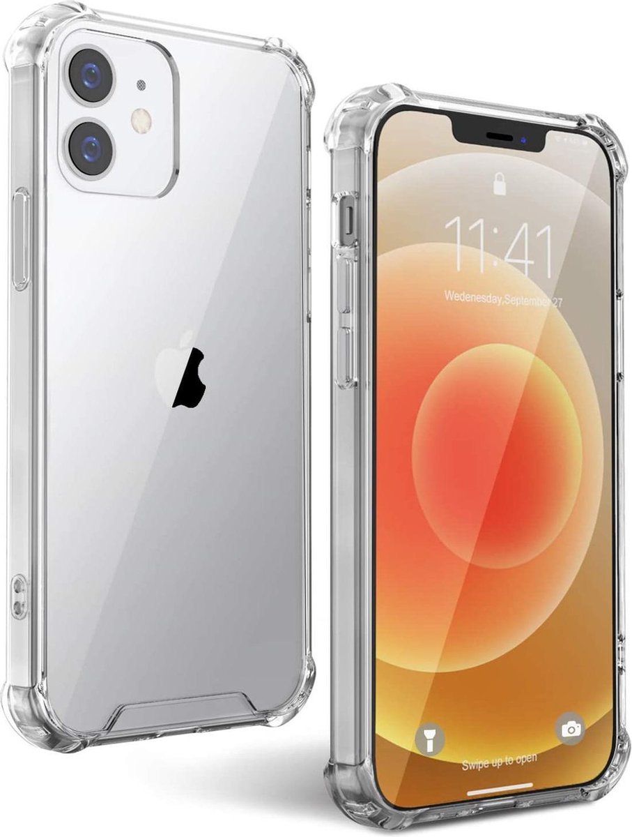 geschikt voor iPhone 12 hoesje - geschikt voor iPhone 12 case siliconen transparant - draadloze oplader verenigbaar - geschikt voor iPhone 12 hoesjes cover hoes - [Primordial Goose]