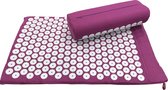 Acupressuur mat roze - Inclusief kussen en draagtas - Massage mat - Spijkermat - Volledig pakket