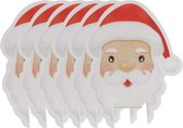 Kerst Decoratie - Glas - Diner - Versiering - Kerstman - Karton - Set 10 stuks