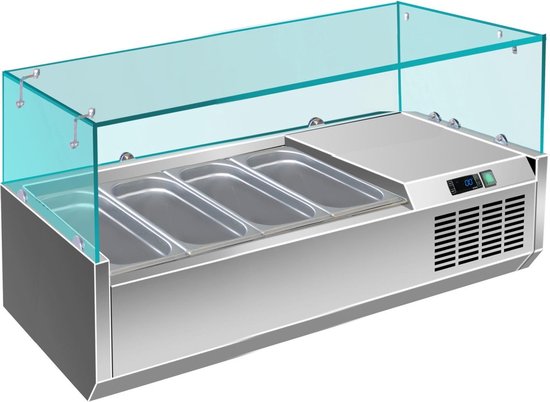 Saro Koelvitrine 120 cm breed, 4 x 1/3 GN - Model METTE VRX 1200 / 380 - 2 jaar garantie