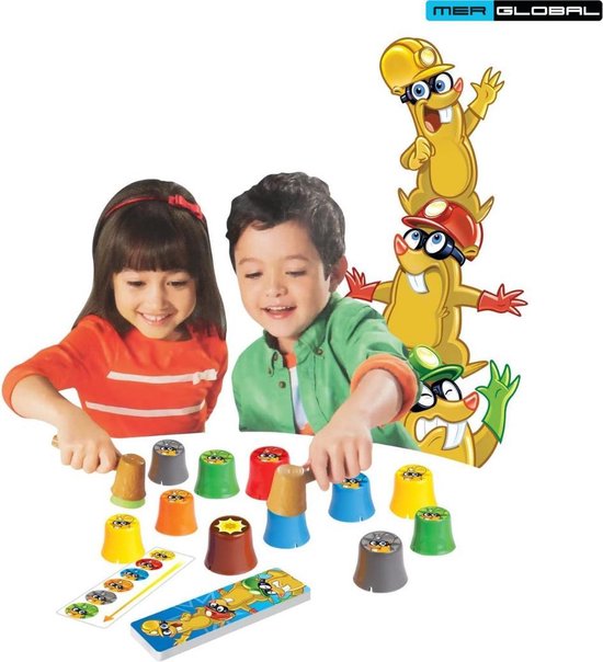 Thumbnail van een extra afbeelding van het spel Stack-A-Mole Game - Spelletjes voor Kinderen - Stapelspel op Tijd - Educatief Spelletje - Spel voor Kerst