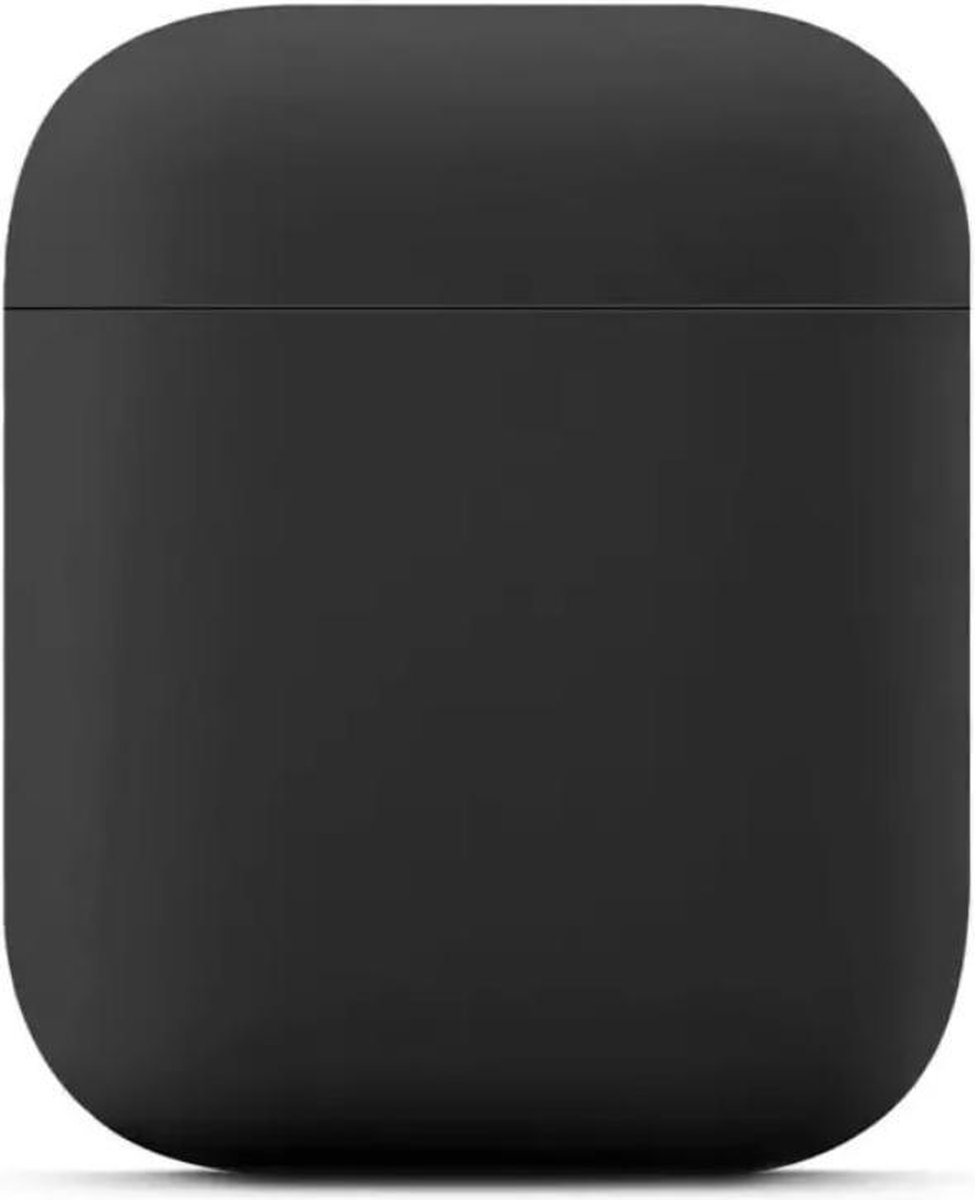 Siliconen Bescherm Hoesje Cover voor Apple AirPods Case - Airpods Hoesje Siliconen Case Zwart (black)
