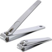 Duo Pack Kit coupe-ongles en acier inoxydable - 2 pièces - Tailles différentes | Ciseaux à ongles pour couper les ongles des pieds et des mains