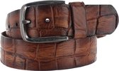 JOB86 - Kroko heren jeansriem - Cognac - 100 cm