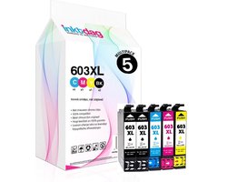 Inktdag inktcartridges voor Epson 603, Epson 603XL, multipack van 5 kleuren voor Epson Expression Home XP-2105, XP-3100 ,XP-3105, XP-4100 ,XP-4105, Workforce WF-2830DWF ,WF-2835DWF ,WF-2850DWF