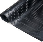 Deurmat-Rubber vloermat Traanplaat  zwart 3mm dikte op rol