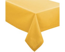 Tafelkleed van katoen rechthoekig 240 x 140 cm - geel - Eettafel tafellakens