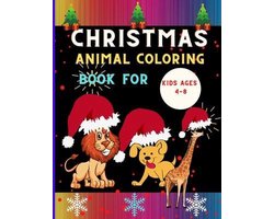 Christmas animal coloring book for kids ages 4-8