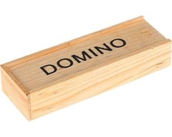 Domino spel in houten kistje - 28 Dominostenen