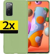 Samsung A41 Hoesje Back Cover Siliconen Case Hoes Groen - 2 Stuks