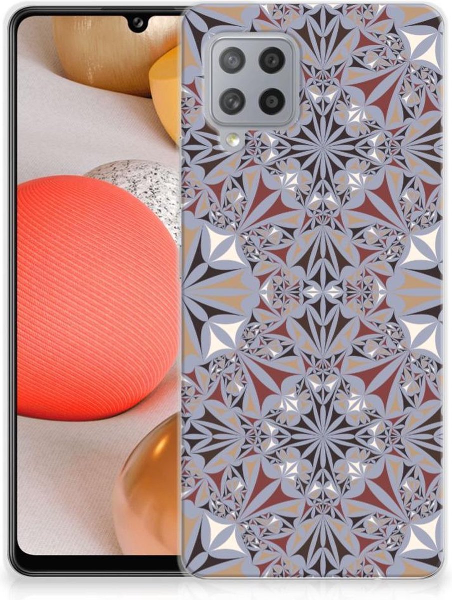 Samsung Galaxy A42 TPU Siliconen Hoesje Flower Tiles