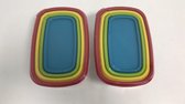 Vershoudbakjes - 2x4 stuks - diverse kleuren