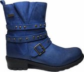 Naturino Rainstep gesp studs korte lederen laarzen Giglio blauw mt 37
