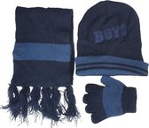 Muts Sjaal Handschoenen Set IAN - Blauw - Jongens