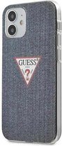 Guess Metallic Serie Guess Apple iPhone 12/12 Pro Metallic Effect Hoesje Blauw