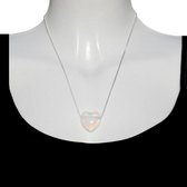 Opaline hanger hart met ketting 50cm