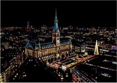 Kras Tekening Groot "Colorful City" Hamburg (41x29cm) | Krastekening Stadhuis Duitsland | Krastekeningen pakket | Scratch Art / Painting | Kraskaarten | Krasfolie