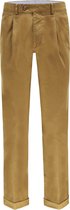 The English Hatter Mannen Pantalon met Bandplooi en omslag Bruin Katoen Maat: 52