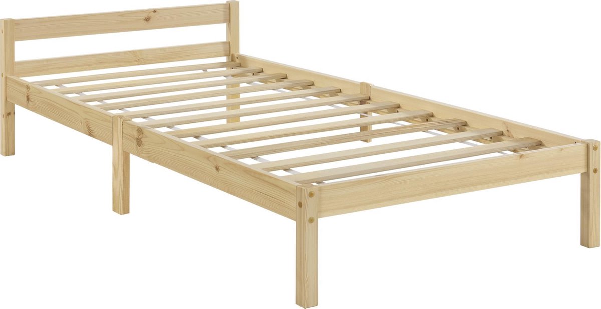 Houten bed Nakkila met bedbodem 90x200 cm houtkleurig