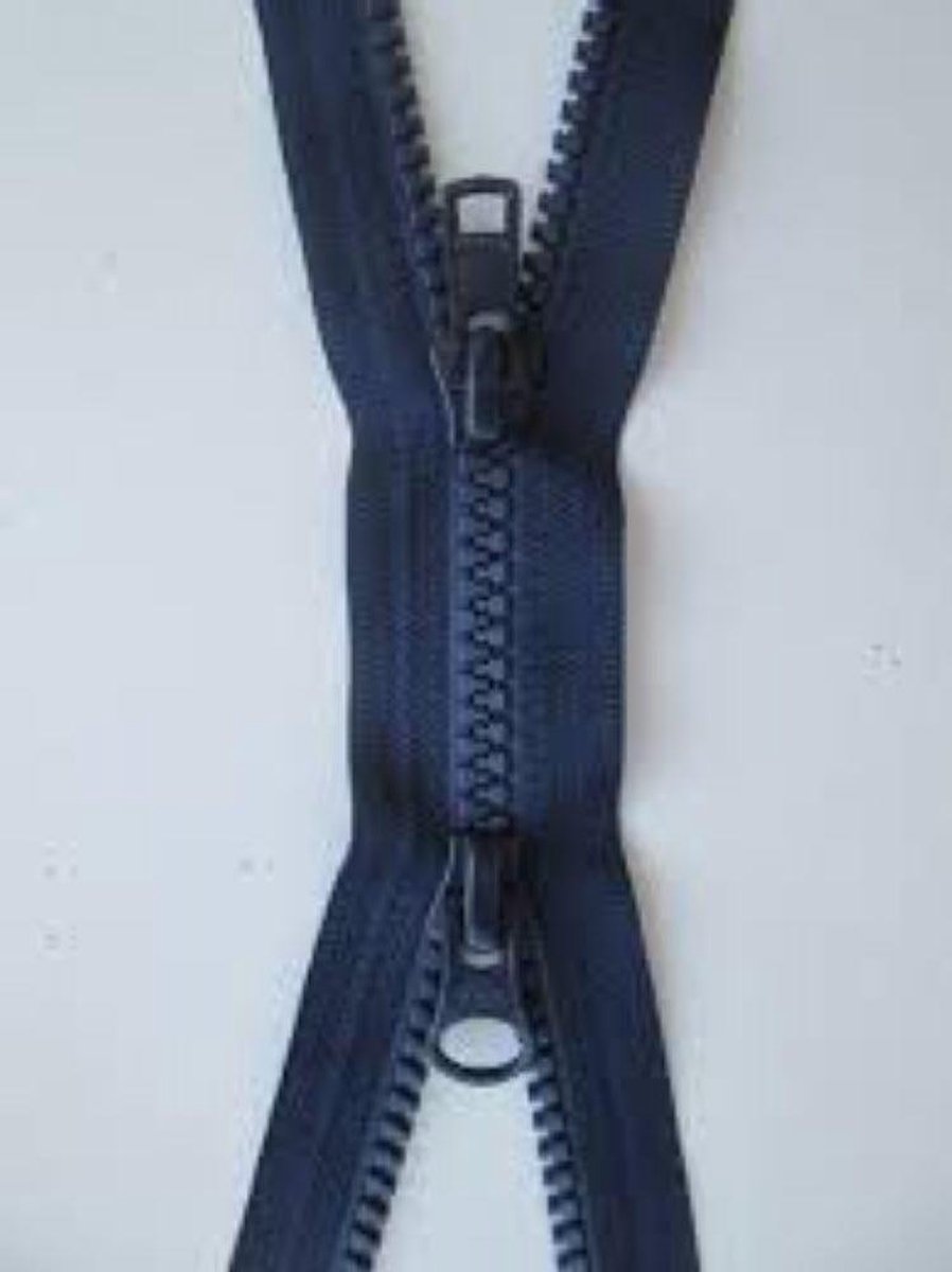 YKK DUBBEL DEELBARE RITS, MARINE BLAUW, 85CM, BLOKTANDJES, PER STUK. bol