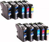 Set 10x huismerk inkt cartridge voor Brother LC-227XL LC-225XL voor Brother DCP-J4120DW MFC-J4420DW MFC-J4425DW MFC-J4620DW MFC-J4625DW van ABC